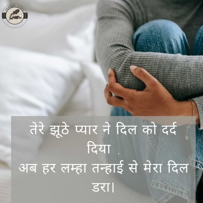 तेरे झूठे प्यार ने दिल को दर्द दिया, अब हर लम्हा तन्हाई से मेरा दिल डरा।