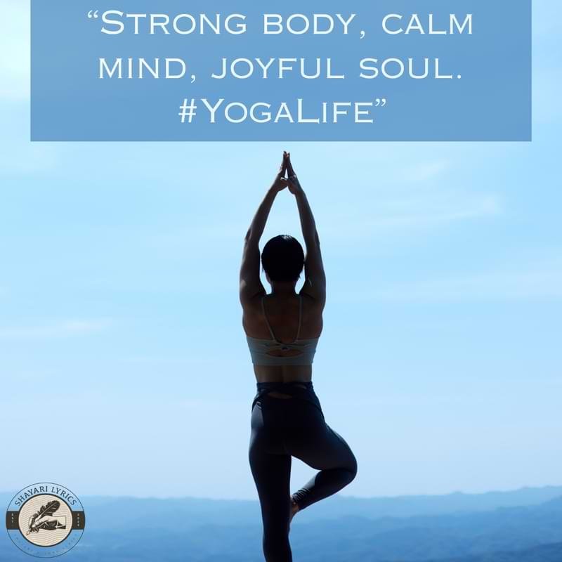 “Strong body, calm mind, joyful soul. #YogaLife”