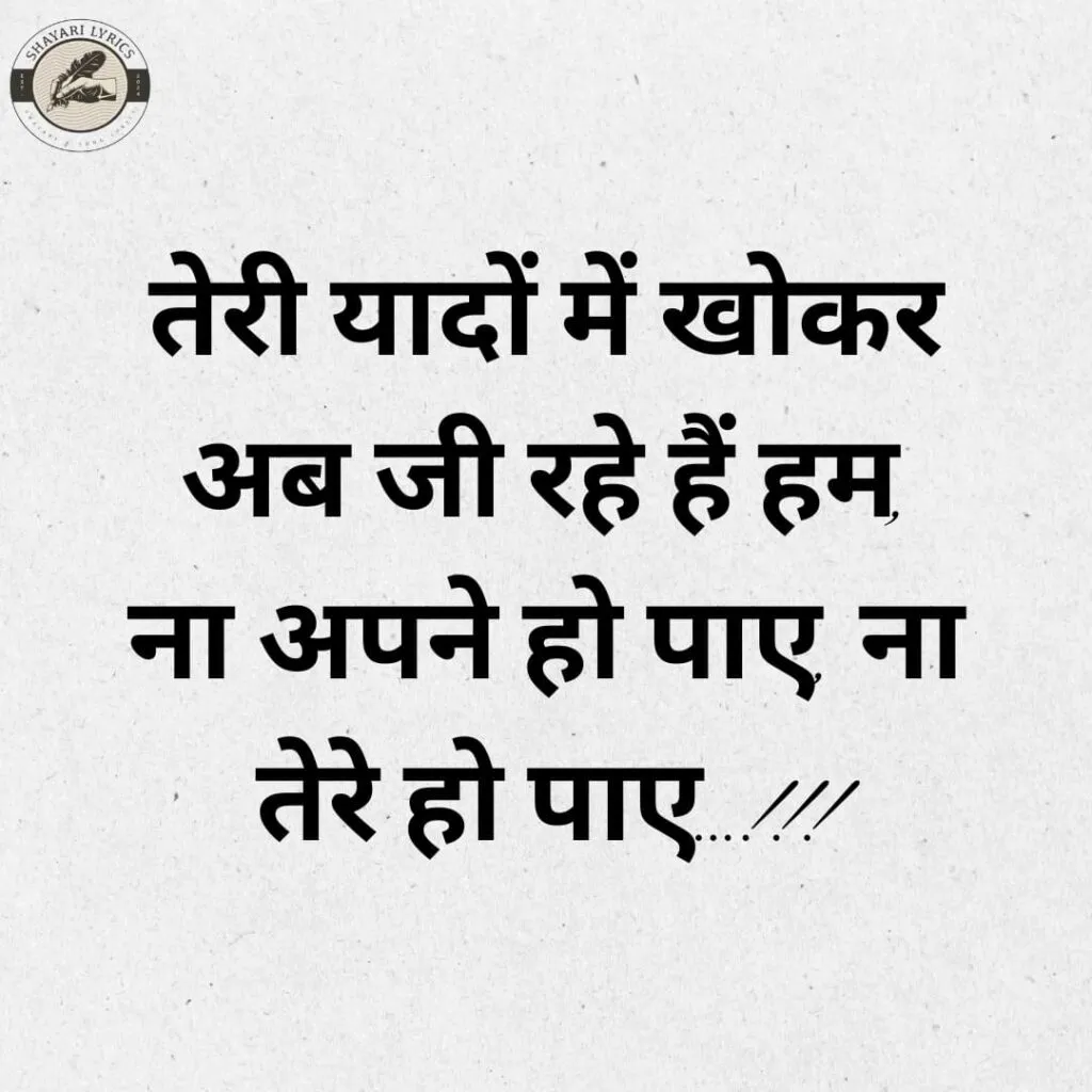 तेरी यादों में खोकर अब जी रहे हैं हम,ना अपने हो पाए, ना तेरे हो पाए…!!!