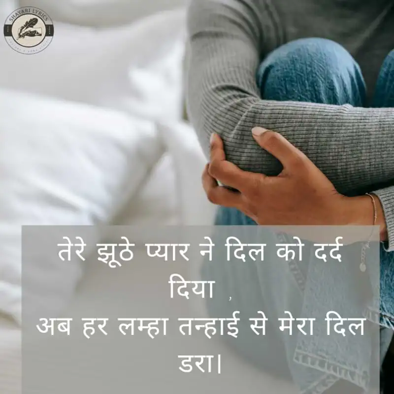 तेरे झूठे प्यार ने दिल को दर्द दिया, अब हर लम्हा तन्हाई से मेरा दिल डरा।