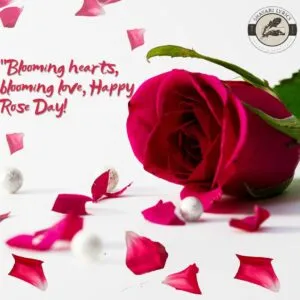 "Blooming hearts, blooming love, Happy Rose Day! 🌹"