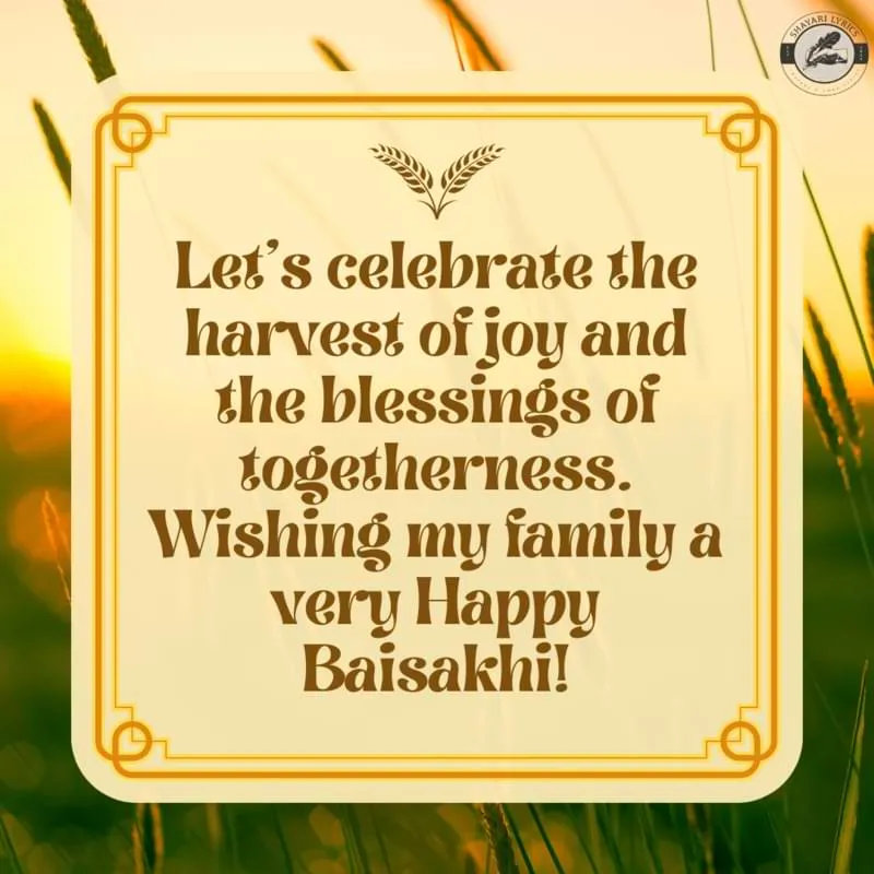 Let’s celebrate the harvest of joy and the blessings of togetherness. Wishing my family a very Happy Baisakhi!