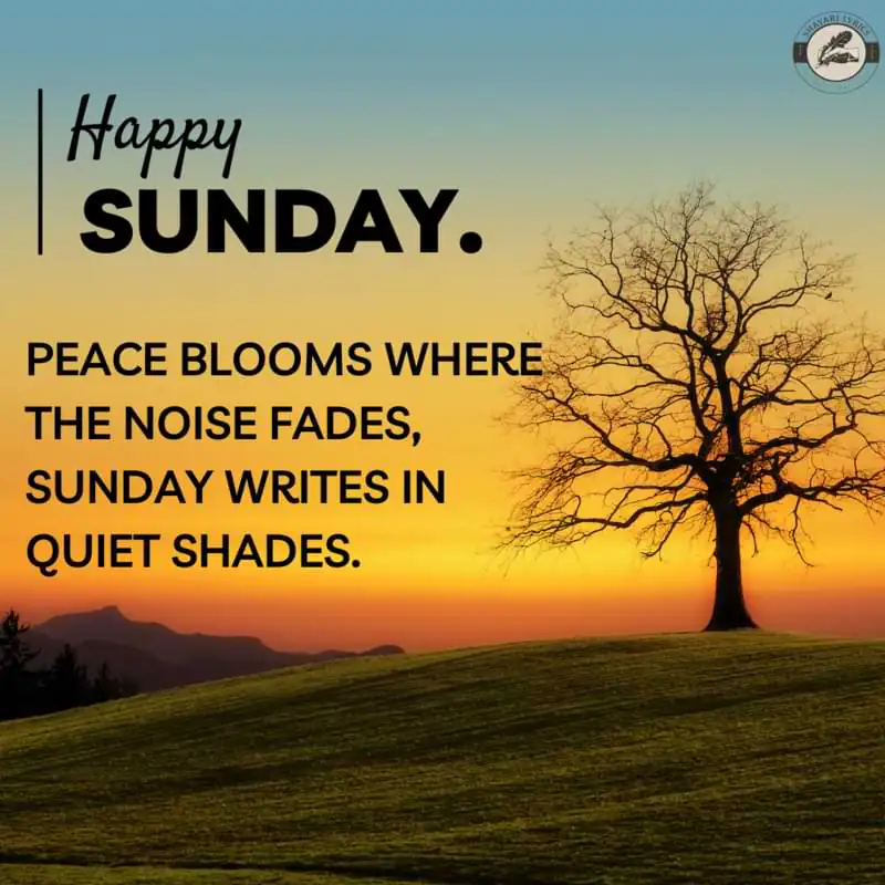 Peace blooms where the noise fades, Sunday writes in quiet shades.