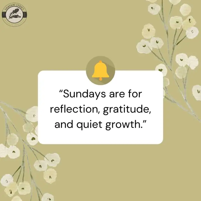“Sundays are for reflection, gratitude, and quiet growth.”
