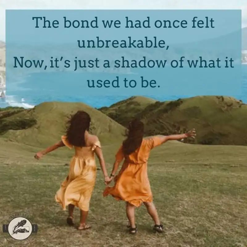The bond we had once felt unbreakable,Now, it’s just a shadow of what it used to be.