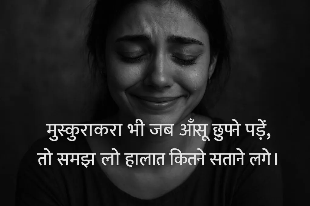 मुस्कुराकर भी जब आंसू छुपाने पड़ें,तो समझ लो हालात कितने सताने लगे।