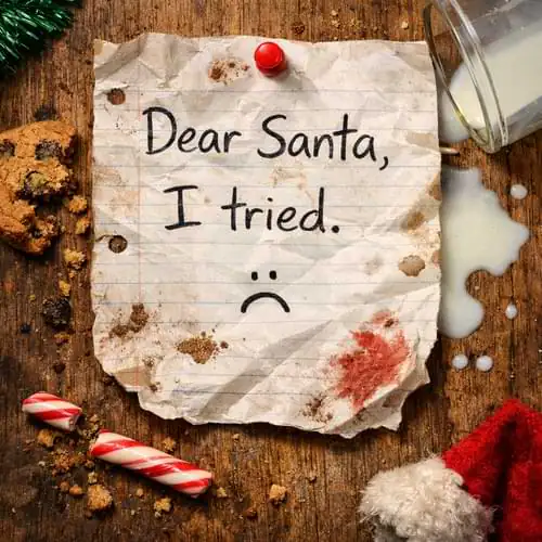 “Dear Santa, I tried.”