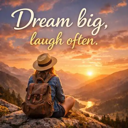 “Dream big, laugh often.”