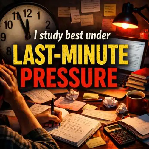 “I study best under last-minute pressure.”