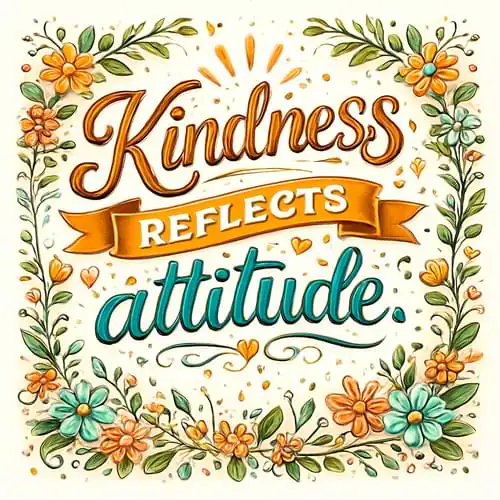 “Kindness reflects attitude.”