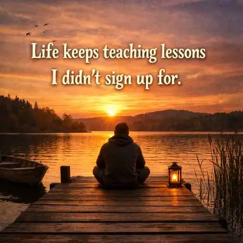 “Life keeps teaching lessons I didn’t sign up for.”