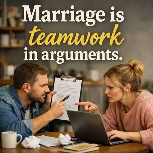 “Marriage is teamwork in arguments.”