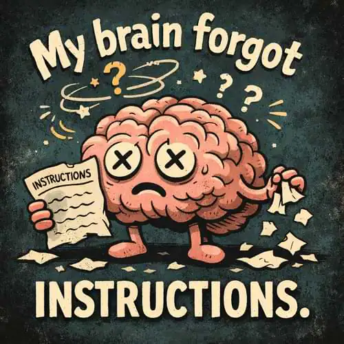 “My brain forgot instructions.”