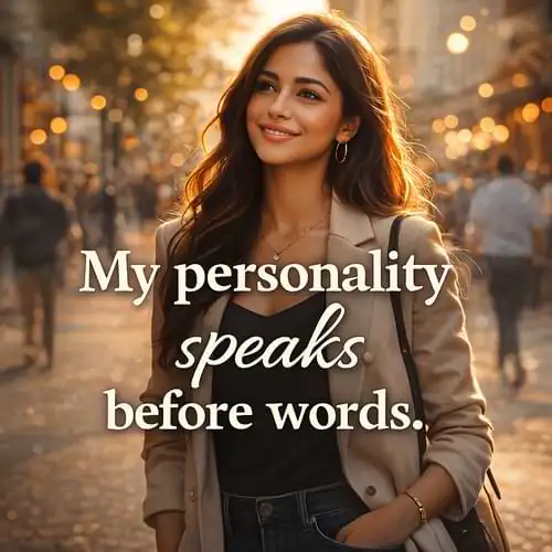 “My personality speaks before words.”