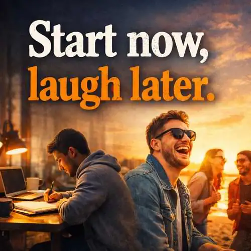“Start now, laugh later.”