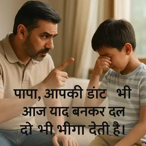 “पापा, आपकी डांट भी आज याद बनकर दिल को भीगा देती है।”