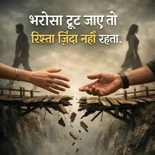भरोसा टूट जाए तो रिश्ता ज़िंदा नहीं रहता।