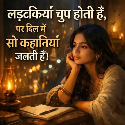 लड़कियाँ चुप होती हैं, पर दिल में सौ कहानियाँ जलती हैं।