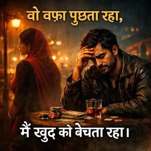 “वो वफ़ा पूछता रहा, मैं खुद को बेचता रहा।”