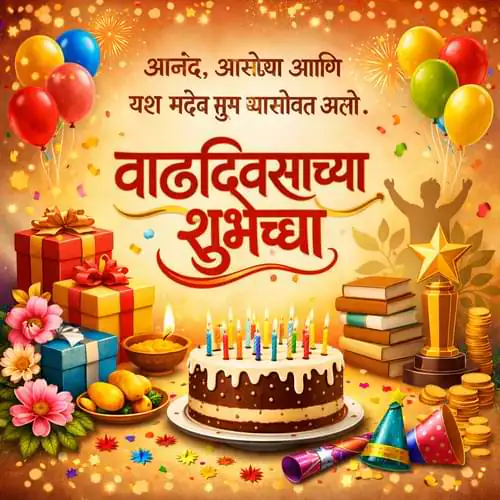Short Happy Birthday Wishes in Marathi